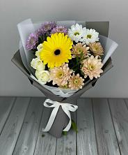 Букет цветов из:  Розы, Герберы и Хризантемы в Соломенском
